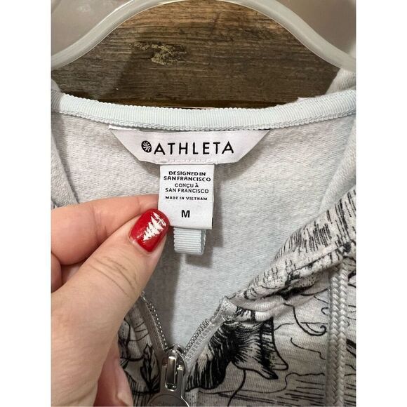 ATHLETA Balance Eden Floral Zipped Jacket Hoodie Sweatshirt Sz M - Picture 5 of 8